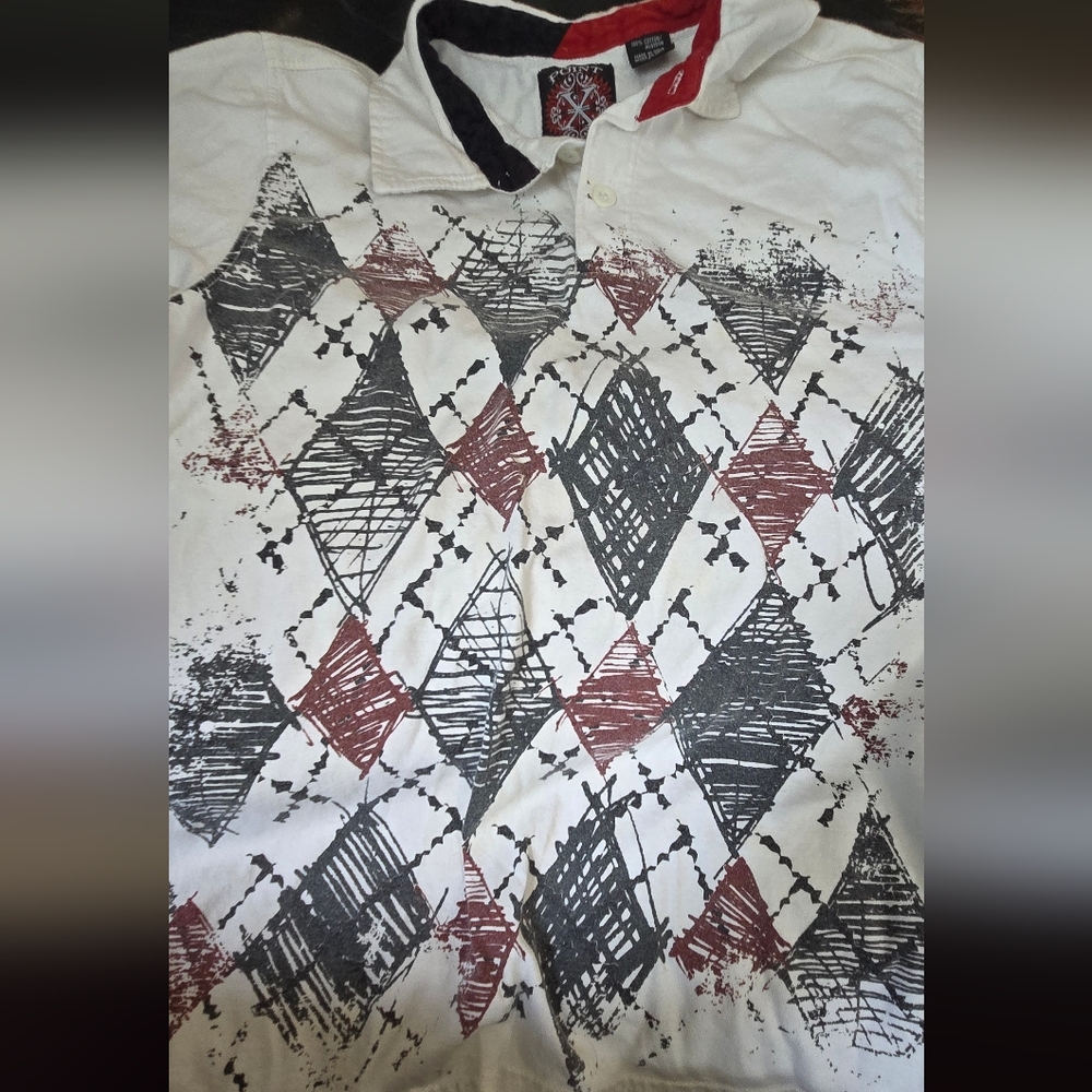 Point X Premium Quality Youth White Argyle Polo Shirt Sz8 - Picture 4 of 4